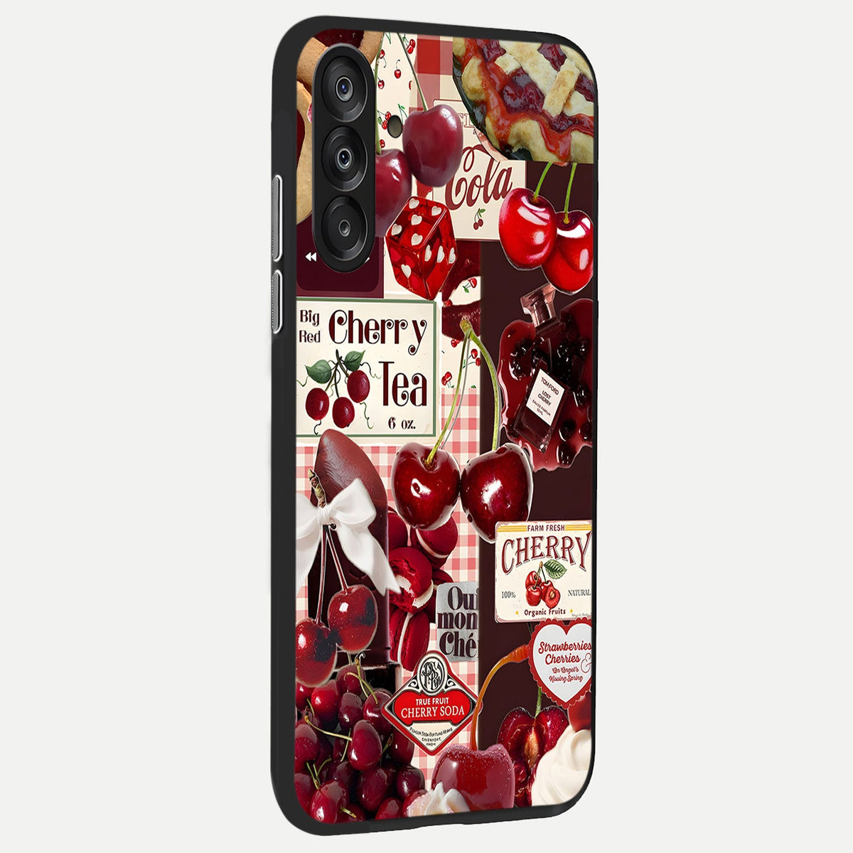 Blissful Cloud Pup Glass Case showing full back design in clean flat view with cute cloud puppy artwork and glossy glass finish.