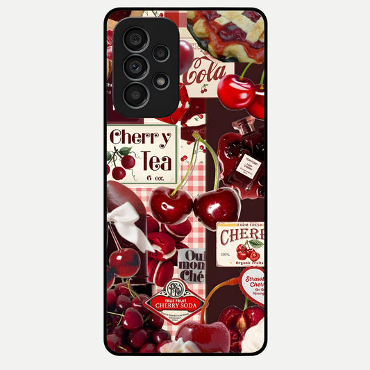 Blossom Dream Sky Glass Case captured at a warm angle highlighting soft sky hues, gloss, and edge clarity.
