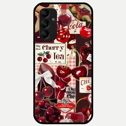 Blossom Moonlight Sky Glass Case captured at a warm angle highlighting night tones, gloss, and edge clarity.