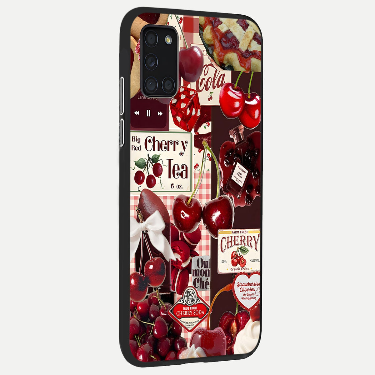 Blossom Valley Dream Glass Case showing full back design in clean flat view with dreamy valley florals and glossy glass finish.