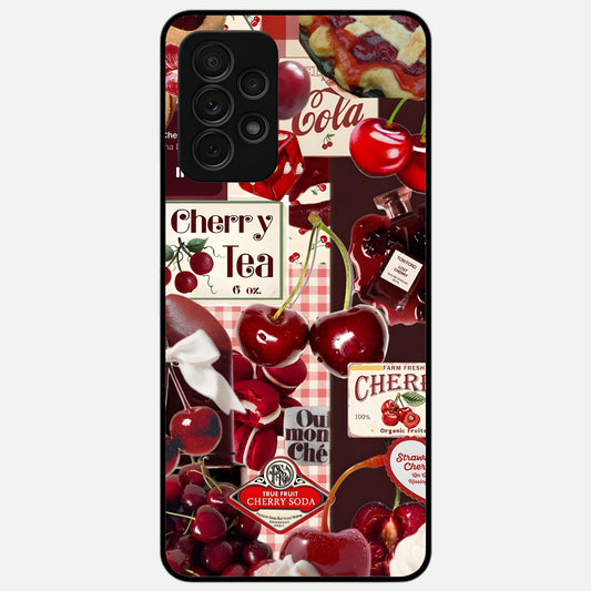 Blossom Wave Art Glass Case captured at a warm angle highlighting flowing patterns, gloss, and edge clarity.