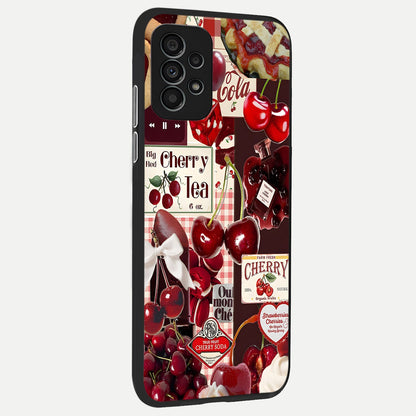 Blossom Wave Art Glass Case showing full back design in clean flat view with artistic floral waves and glossy glass finish.