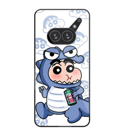Shinchan Blue Dino Glass Case For Nothing Phone 2A