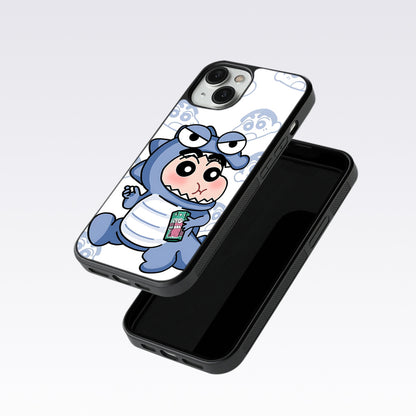 Shinchan Blue Dino Glass Case For Nothing Phone 2A