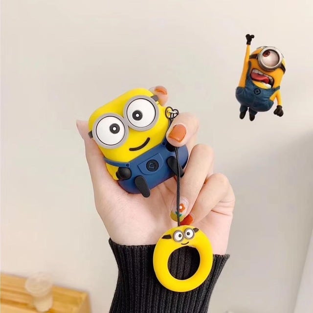 CUTE MINION SILICONE AIRPODS CASE COVER FOR 1/2, 3 AND AIRPODS PRO