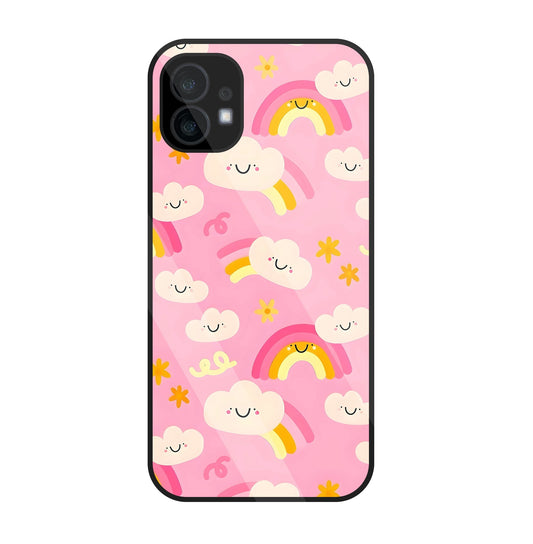 Smile Clouds With Rainbow Glass Case For Nothing Phone 1