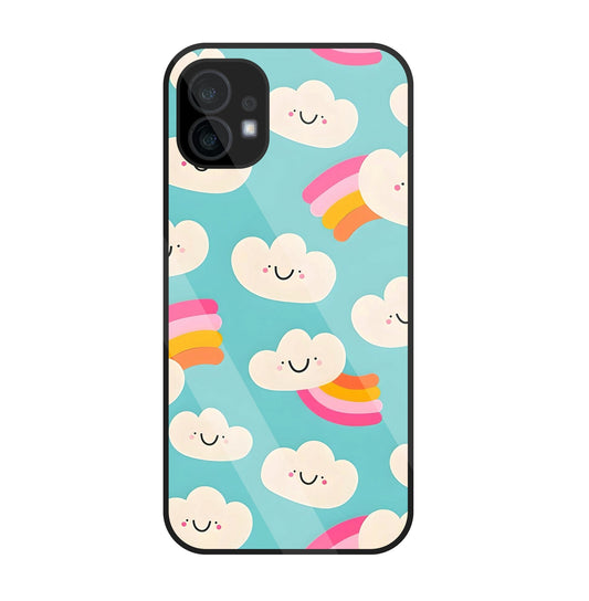 Smiley Clouds Glass Case For Nothing Phone 1