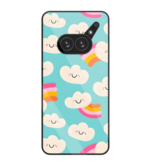 Smiley Clouds Glass Case For Nothing Phone 2A