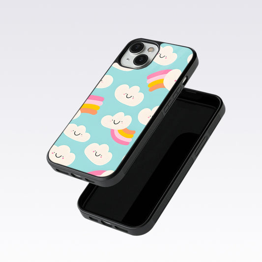 Smiley Clouds Glass Case For OnePlus 12R