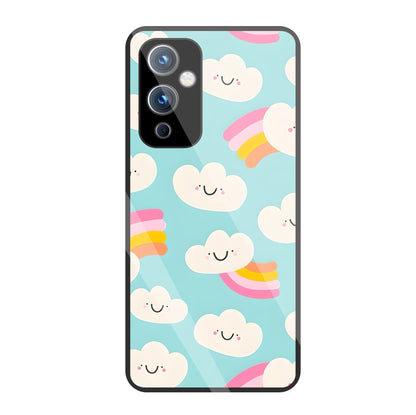 Smiley Clouds Glass Case For OnePlus 9
