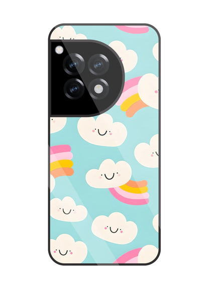 Smiley Clouds Glass Case For OnePlus 12R