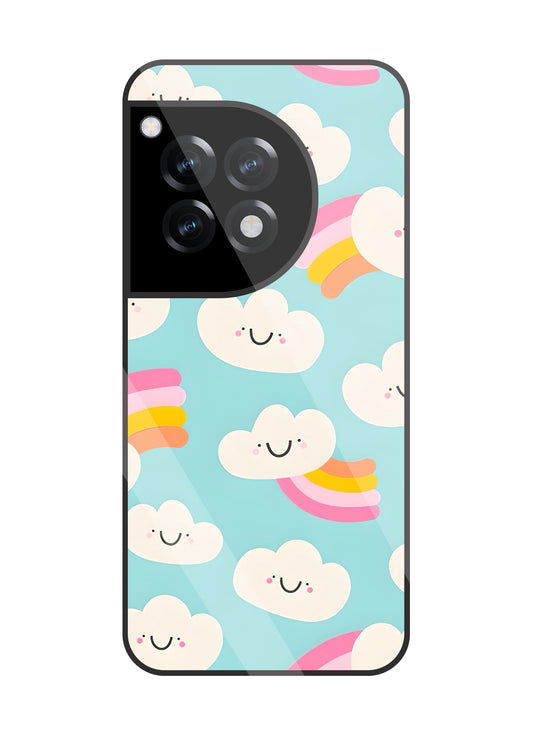Smiley Clouds Glass Case For OnePlus 12R