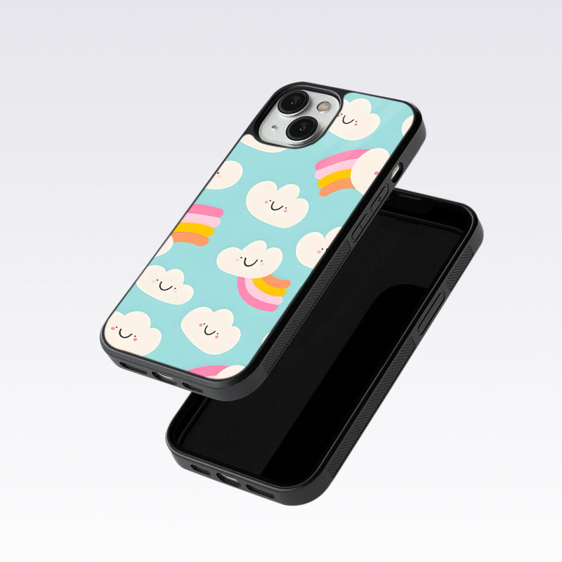 Smiley Clouds Glass Case For Nothing Phone 2A