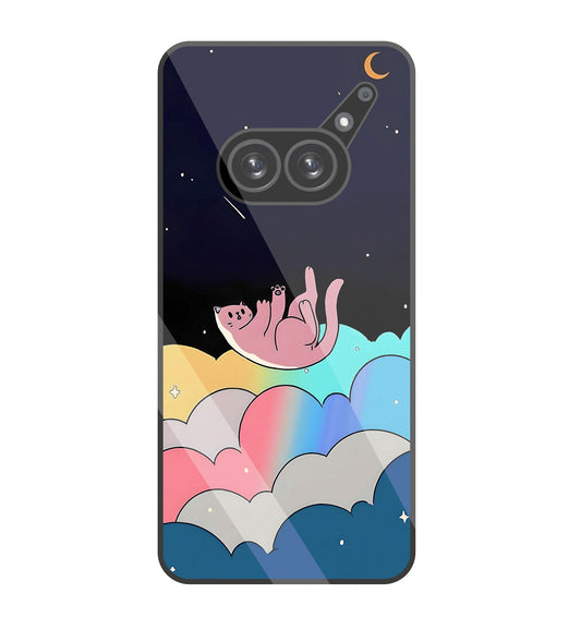 Space Cat Art Glass Case For Nothing Phone 2A