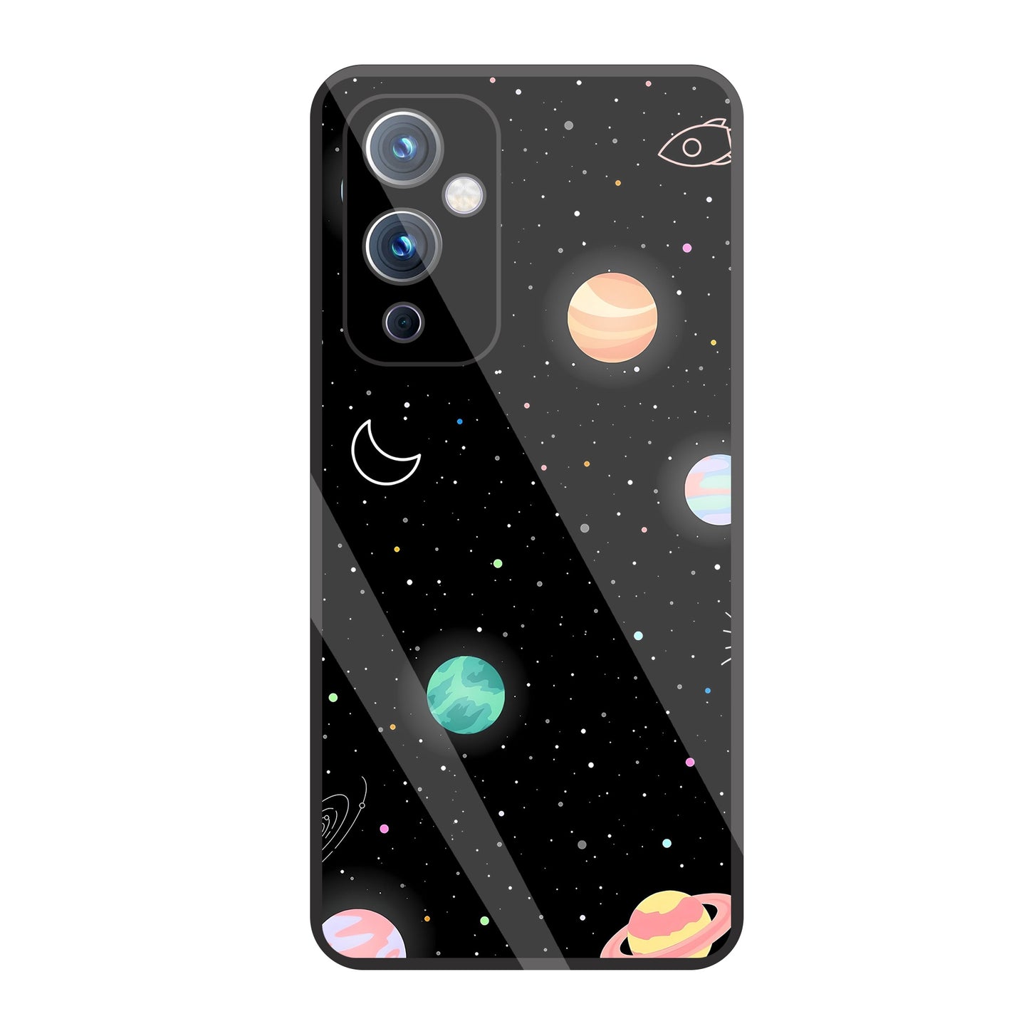 Space Galaxy Glass Case For OnePlus 9