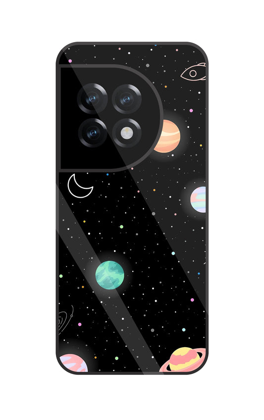 Space Galaxy Glass Case For OnePlus 11R