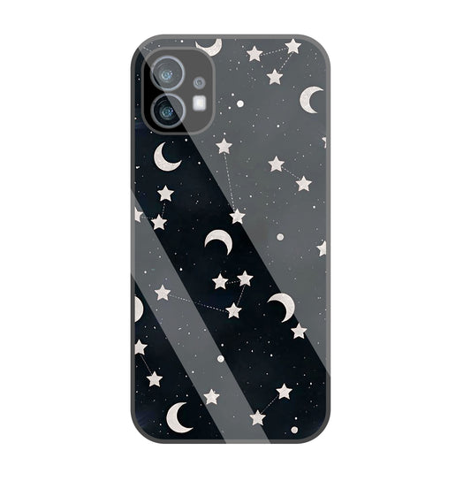 Star And Hulf Moon Space Glass Case For Nothing Phone 1