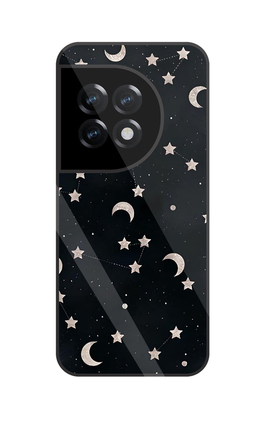 Star And Hulf Moon Space Glass Case For Oneplus 11R
