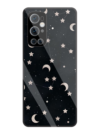 Star And Hulf Moon Space Glass Case For Oneplus 9 Pro