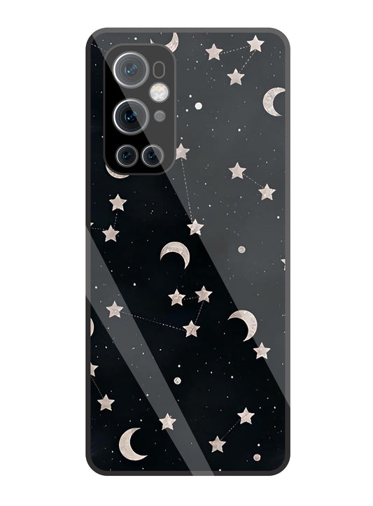 Star And Hulf Moon Space Glass Case For Oneplus 9 Pro
