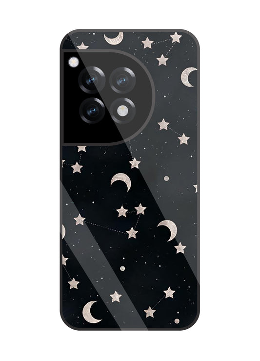 Star And Hulf Moon Space Glass Case For Oneplus 12R