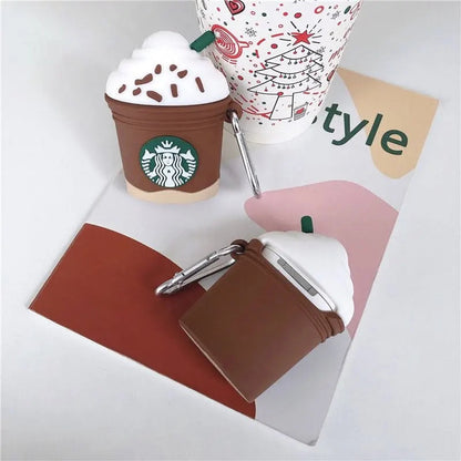 BROWN COFFEE STAR-BUCKS SILICONE AIRPODS CASE COVER FOR 1/2, AND AIRPODS PRO