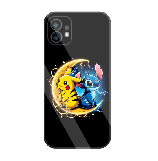 Stitch and Pikachu Moon  Glass Case For Nothing Phone 1