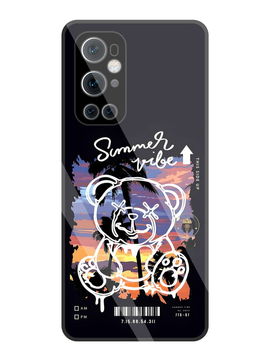 Summer Vibe Bear Glass Case For Oneplus 9 Pro