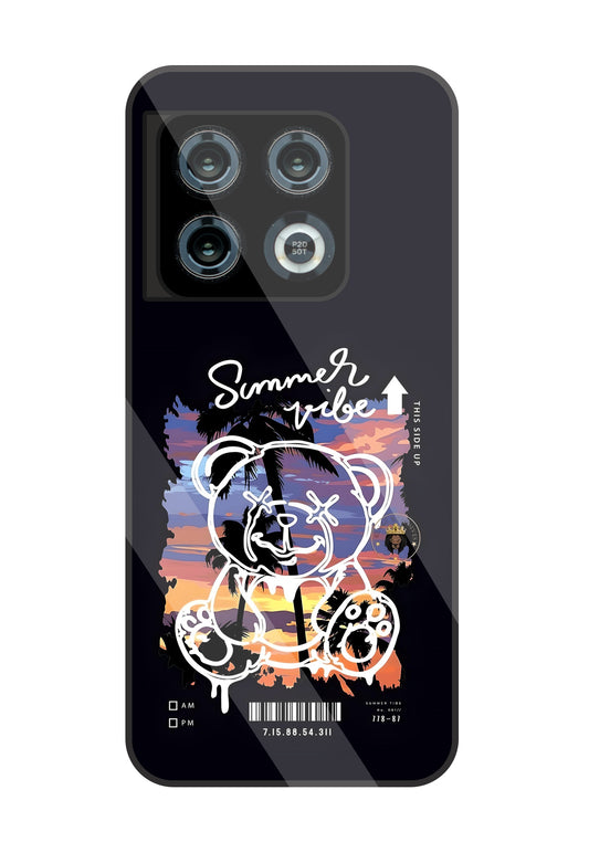 Summer Vibe Bear Glass Case For OnePlus 10 Pro