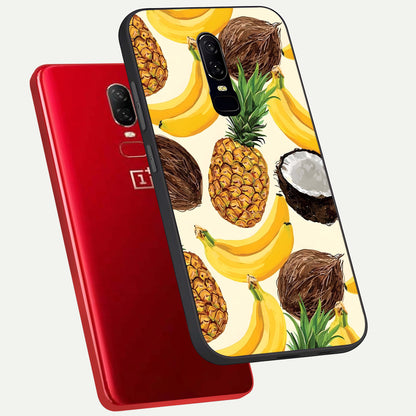 Tropical Fruit Mood Glass Case displayed upright for lively tropical visibility and premium finish.