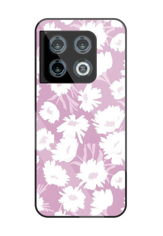 White Sunflower Glass Case For OnePlus 10 Pro