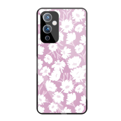 White Sunflower Glass Case For OnePlus 9