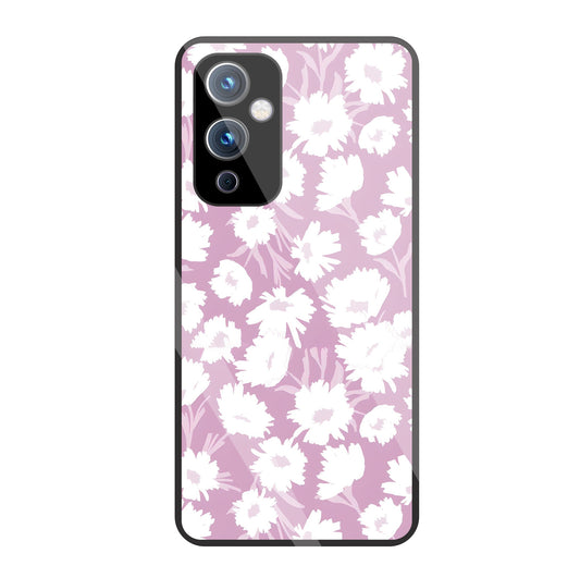 White Sunflower Glass Case For OnePlus 9
