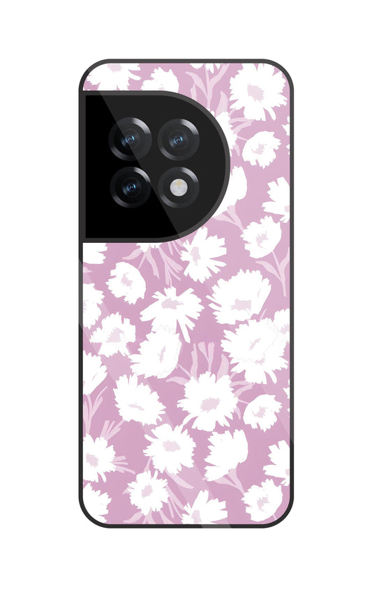White Sunflower Glass Case For OnePlus 11R