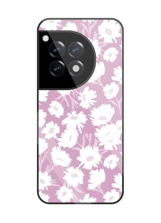White Sunflower Glass Case For OnePlus 12R