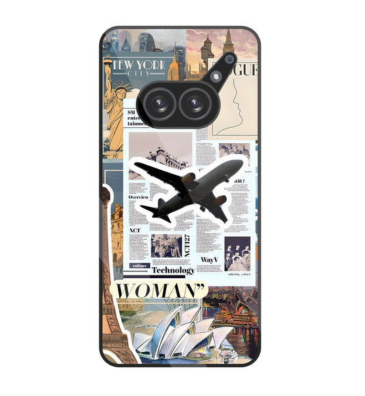 Woman Aeroplane Glass Case For Nothing Phone 2A