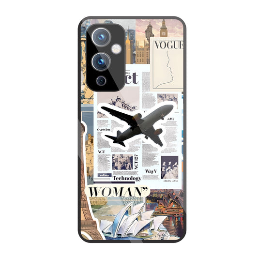 Woman Aeroplane Glass Case For OnePlus 9