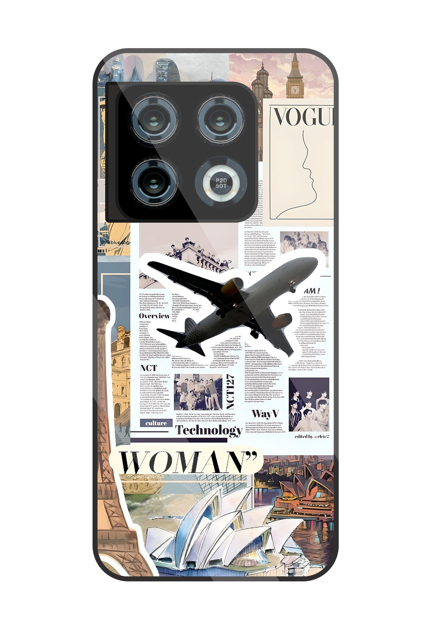Woman Aeroplane Glass Case For OnePlus 10 Pro