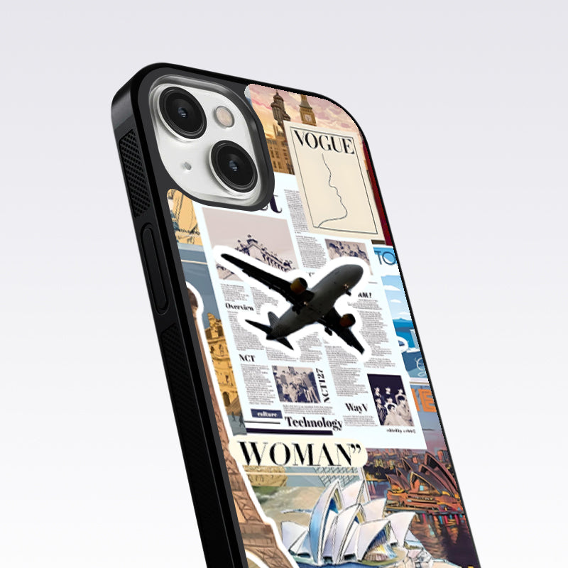 Woman Aeroplane Glass Case For OnePlus 10 Pro