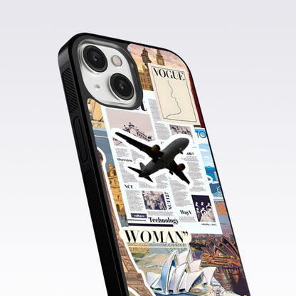 Woman Aeroplane Glass Case For OnePlus 10 Pro