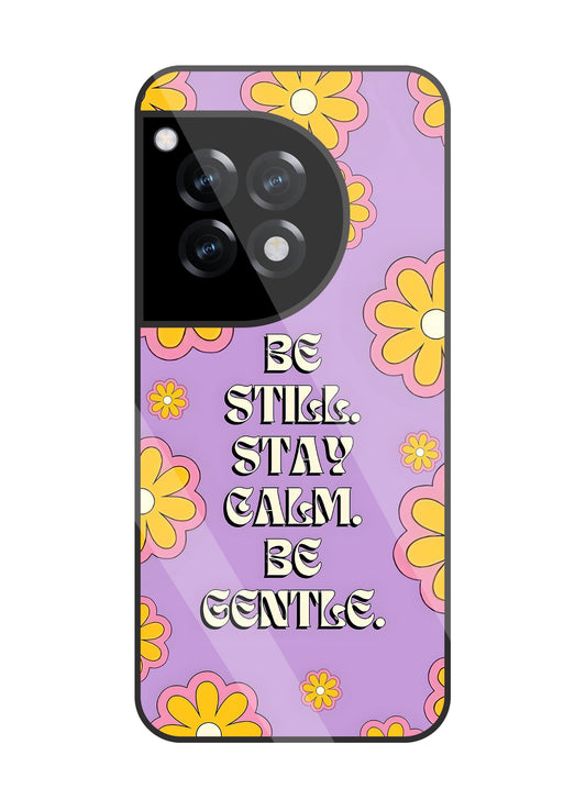 Yellow Flowers With Quotes Glass Case For OnePlus 12R