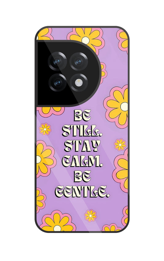 Yellow Flowers With Quotes Glass Case For OnePlus 11R