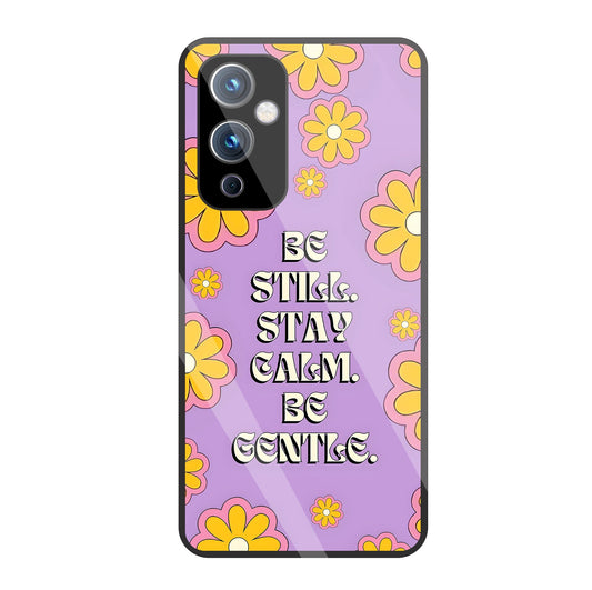 Yellow Flowers With Quotes Glass Case For OnePlus 9