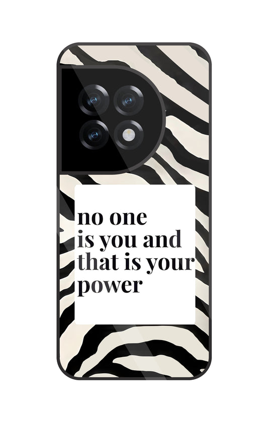 Zebra Pattern With Quote Glass Case For OnePlus 11R