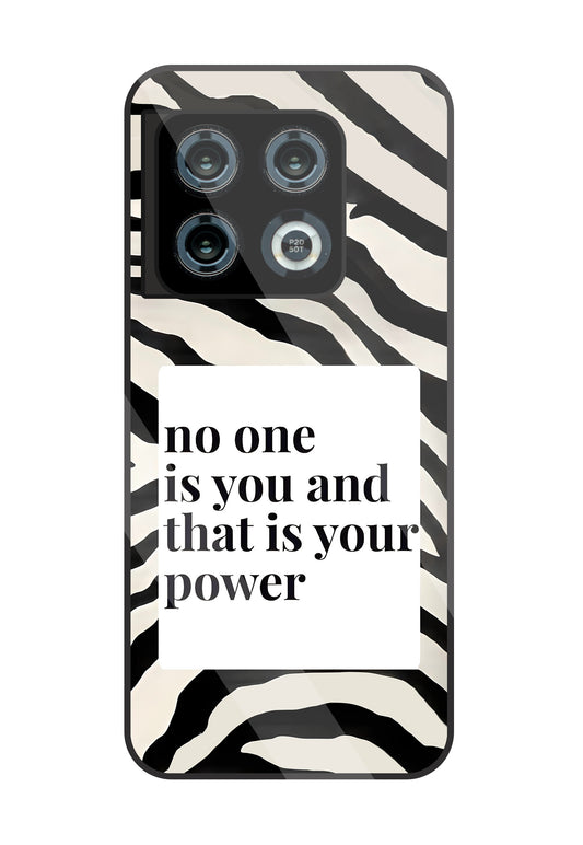 Zebra Pattern With Quote Glass Case For OnePlus 10 Pro