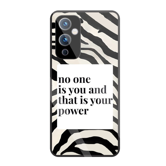 Zebra Pattern With Quote Glass Case For OnePlus 9