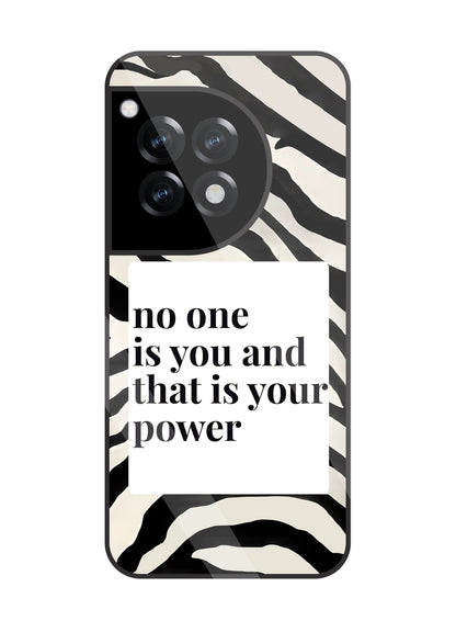 Zebra Pattern With Quote Glass Case For OnePlus 12R