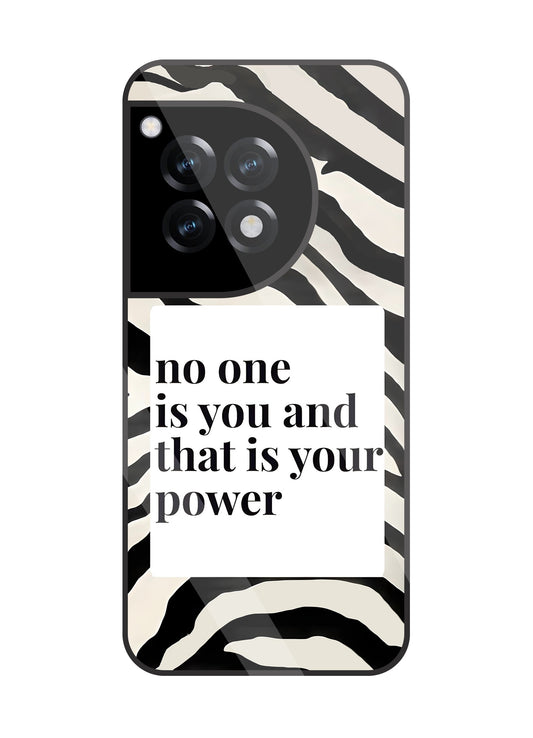 Zebra Pattern With Quote Glass Case For OnePlus 12R