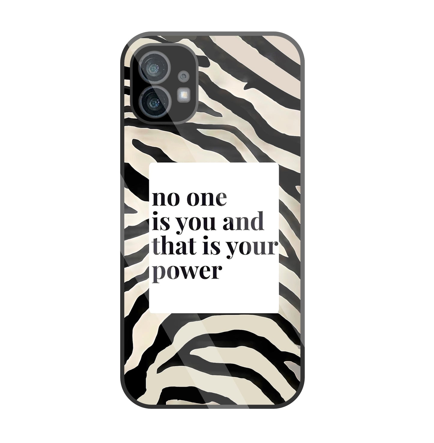 Zebra Pattern With Quote Glass Case For Nothing Phone 1