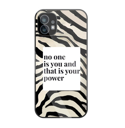 Zebra Pattern With Quote Glass Case For Nothing Phone 1